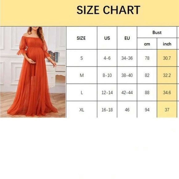 Elegant Orange Maternity Dress - Picture 5 of 5